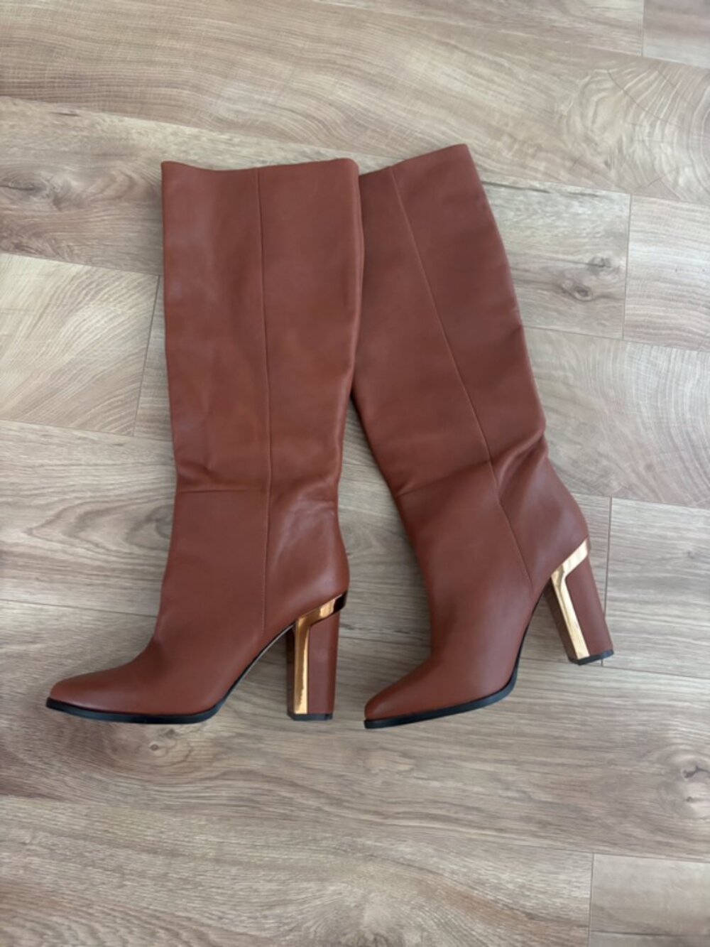 Women's Tall Brown Leather Knee-High Boots